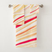 Leicht, beige, rote, rosa Kurve Badhandtuch Set (Insitu)