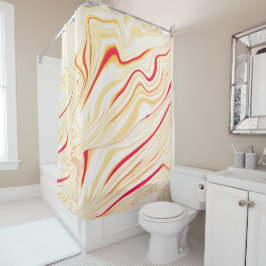 Leicht, beige, rote, rosa Kurve Duschvorhang