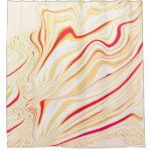 Leicht, beige, rote, rosa Kurve Duschvorhang (Vorderseite)