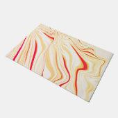 Leicht, beige, rote, rosa Kurve Fußmatte (Schrägansicht)