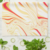 Leicht, beige, rote, rosa Kurve Geschirrtuch (Gefaltet)