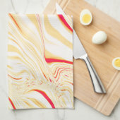 Leicht, beige, rote, rosa Kurve Geschirrtuch (Viertel Falte)