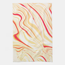 Leicht, beige, rote, rosa Kurve Geschirrtuch