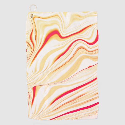 Leicht, beige, rote, rosa Kurve Golfhandtuch (Vorderseite)