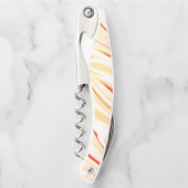 Leicht, beige, rote, rosa Kurve Kellnermesser (Vorderseite)