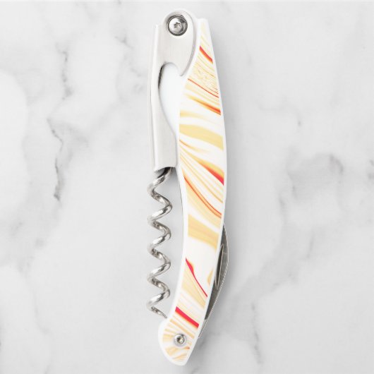 Leicht, beige, rote, rosa Kurve Kellnermesser (Vorderseite)