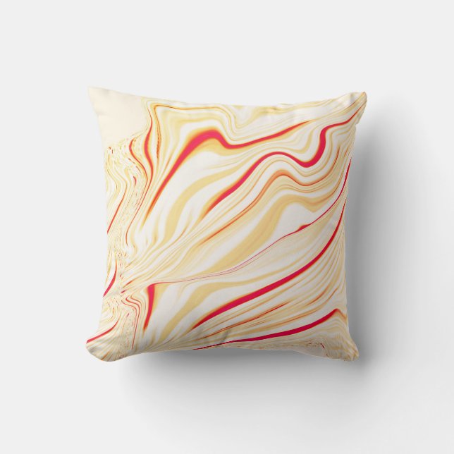 Leicht, beige, rote, rosa Kurve Kissen (Vorderseite)