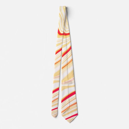 Leicht, beige, rote, rosa Kurve Krawatte (Rückseite)