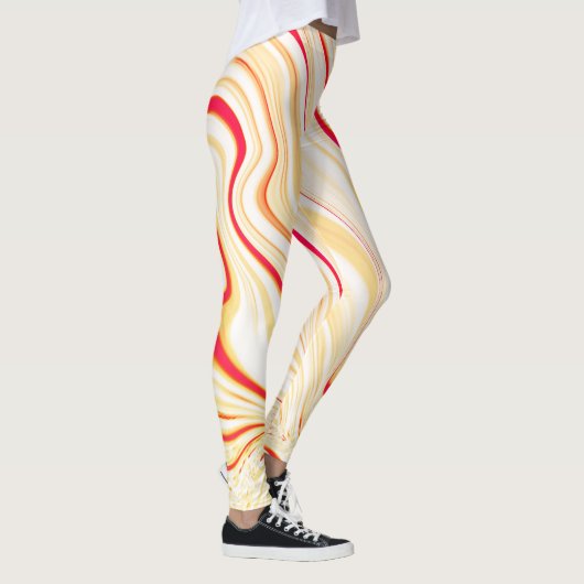 Leicht, beige, rote, rosa Kurve Leggings (Rechts)