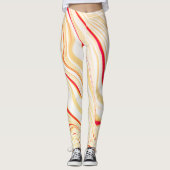 Leicht, beige, rote, rosa Kurve Leggings (Vorderseite)