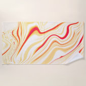 Leicht, beige, rote, rosa Kurve Strandtuch (Vorderseite)