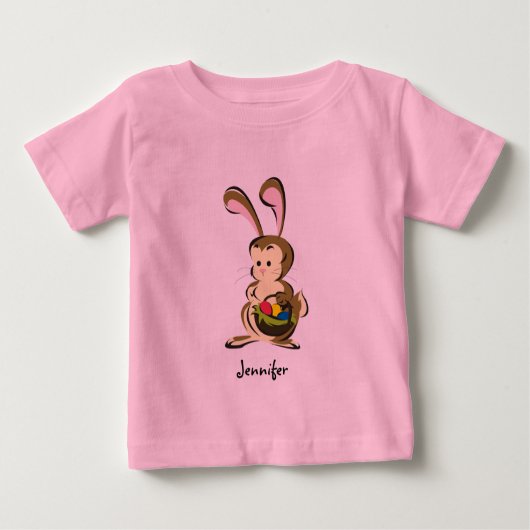Leicht bemuskelte Ostersonne und Korb von Eiern Baby T-shirt (Vorderseite)