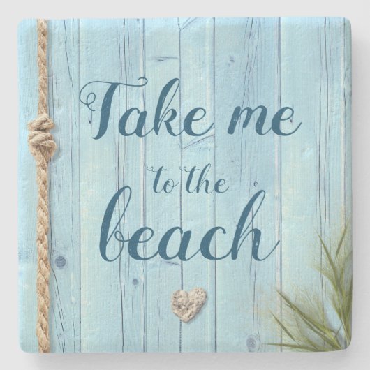 Leicht blaue Küste Rustikales Holz bringt mich an  Steinuntersetzer (Vorderseite)