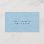 Leicht blaue Linen Textur QR Code Visitenkarte (Vorderseite)