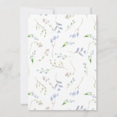 Leicht blauer Blumenrahmen Hochzeit Einladung (Rückseite)