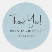 Leicht blaues Leinen Einfaches Skript Willkommen D Runder Aufkleber (Vorderseite)