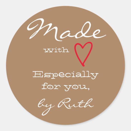 Leicht braun Einfach Minimalistisch gemacht mit Li Runder Aufkleber (Vorderseite)