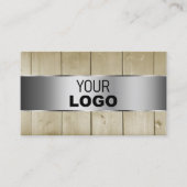 Leicht braunes Holzkörnchen mit Silber-Logo Visitenkarte (Vorderseite)