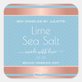 Leicht Coole Rose Gold Effekt Meersalz Etiketten Quadratischer Aufkleber