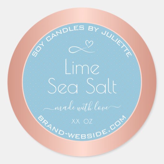 Leicht Coole Rose Gold Effekt Meersalz Etiketten Runder Aufkleber (Vorderseite)