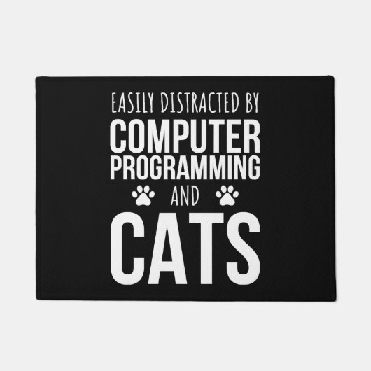 Leicht durch Computerprogrammierung und Katzen abg Fußmatte (Vorderseite)