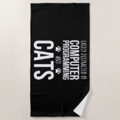 Leicht durch Computerprogrammierung und Katzen abg Strandtuch (Vorderseite)