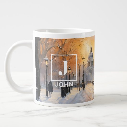 Leicht fällt die Winter-Schneekaffee-Tasse Jumbo-Tasse (Links)