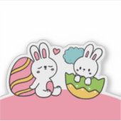 Leicht farbiges Baby Kaninchen zu Ostern Aufkleber (Vorderseite)