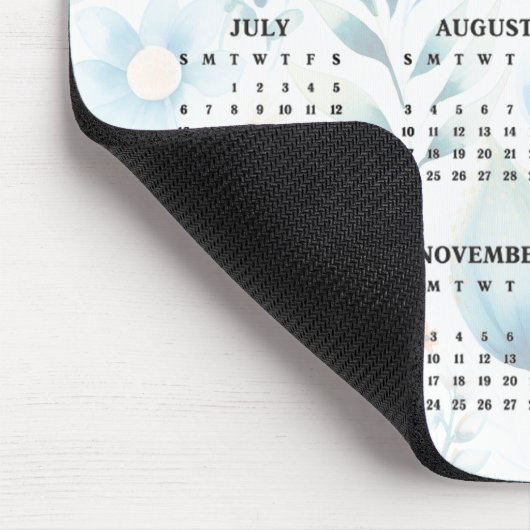 Leicht florales Design 2025 Kalender Mousepad (Ecke)