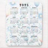 Leicht florales Design 2025 Kalender Mousepad (Vorne)