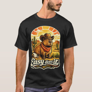 Leicht Geht's Cowboy Capybara Wüste T-Shirt