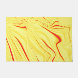 Leicht gelbe Stoffe, rötliche Kurve Fußmatte