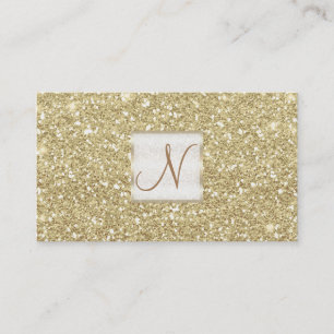 Leicht goldener Glitter Chic Glam Glitzy Salon Spa Visitenkarte