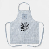 Leicht grau Texturierte Stoffe mit Schwarzer Kräut Schürze (Vorderseite)