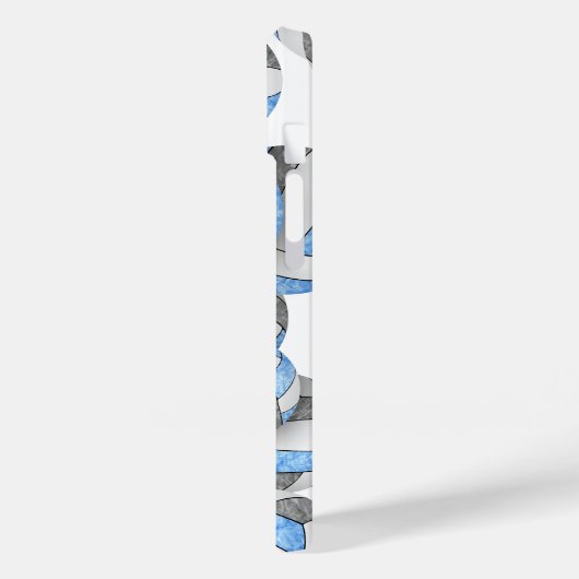 Leicht graue mit Monogramm Mädchenvolleyball Case-Mate iPhone Hülle (Rückseite / Links)