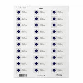 Leicht graue Zickzack Navy Quatrefolienmonogramm (Vorne)