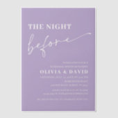 Leicht Lila die Nacht vor dem Probe Pergament Einladungen (Vorderseite)