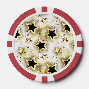 Leicht nahtlos mit goldenen Sternen Pokerchips