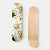 Leicht nahtlos mit goldenen Sternen Skateboard (Vorderseite)