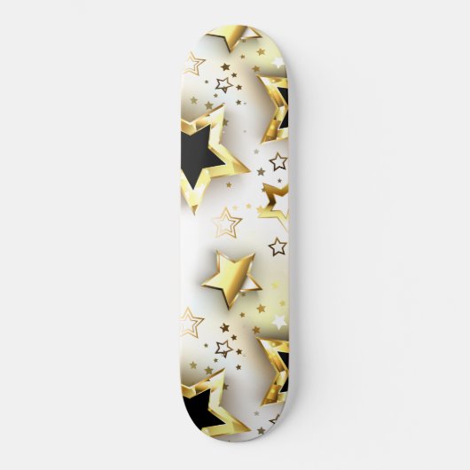 Leicht nahtlos mit goldenen Sternen Skateboard (Vorderseite)