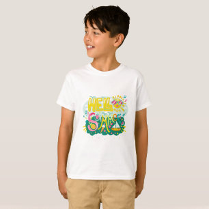 Leicht Niedlicher "Hello Summer" Text T-Shirt