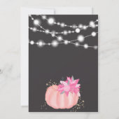 Leicht rosa Blumenkürbis Party Einladung (Rückseite)