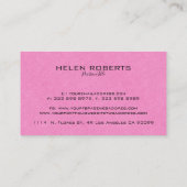 Leicht rosa Burlap-Leine mit schwarzem Mandala Visitenkarte (Rückseite)