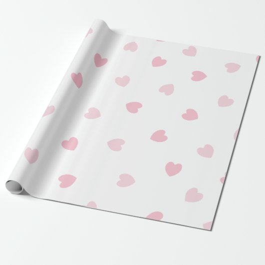 Leicht rosa Herz Texturierte Wrapping Paper Geschenkpapier (Ungerollt)