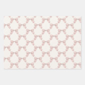 Leicht rosa Kariert Bow Elegante Girl Baby Dusche Geschenkpapier Set (Vorderseite)