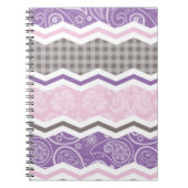 Leicht rosa, Lila und Taupe Country Patterns Notizblock (Vorderseite)