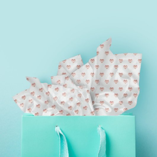 Leicht rosa Rose Gold Herzmuster Seidenpapier