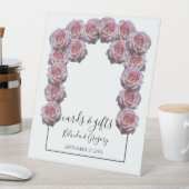 Leicht rosa Rose Hochzeitskarten & Geschenke Sockelschild (In Situ)