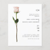 Leicht rosa Rose Moderne, einfache Hochzeit (Vorderseite)