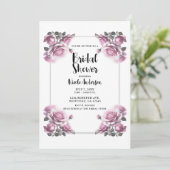 Leicht rosa Rose Shabby Dusche Einladung (Stehend Vorderseite)